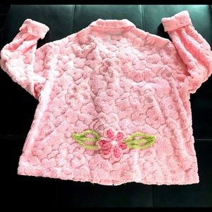 (Video) Scrap Work Pink Chenille Jacket/Top XL